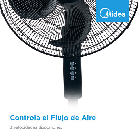 Ventilador Midea De Pedestal 3 Velocidades Negro