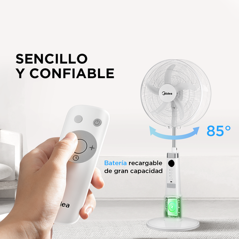 Ventilador Inalámbrico 18 pul Midea MSF18MRCBK Blanco