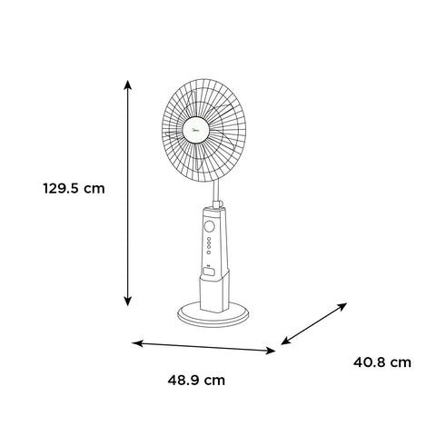 Ventilador Inalámbrico 18 pul Midea MSF18MRCBK Blanco