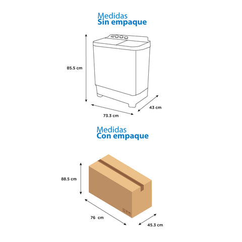 Lavadora Semiautomática Doble Tina 11 Kg Blanca Impulsor