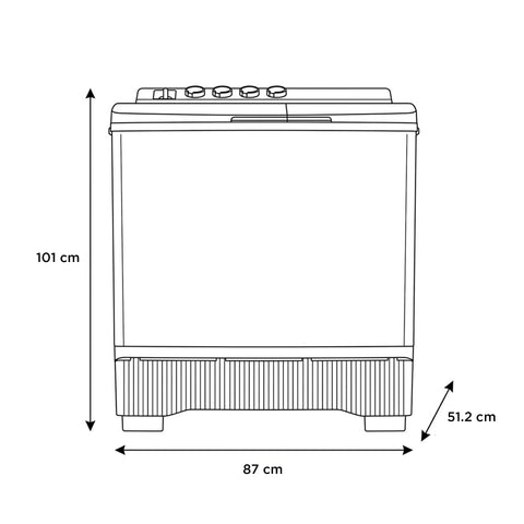 Lavadora Semiautomática Midea Dos Tinas 15Kg Twin Force Pulsator Blanca Midea MT100W150/W-MX