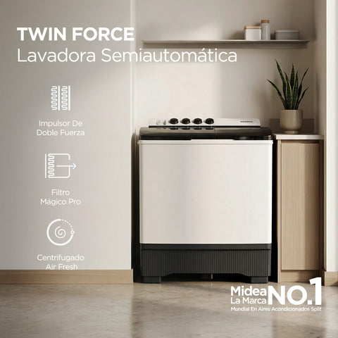 Lavadora Semiautomática Dos Tinas 19Kg Pulsator Blanca