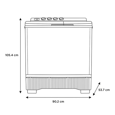 Lavadora Semiautomática Dos Tinas 19Kg Pulsator Blanca