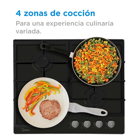 Parrilla Empotrable a Gas 24 Midea Cristal Templado