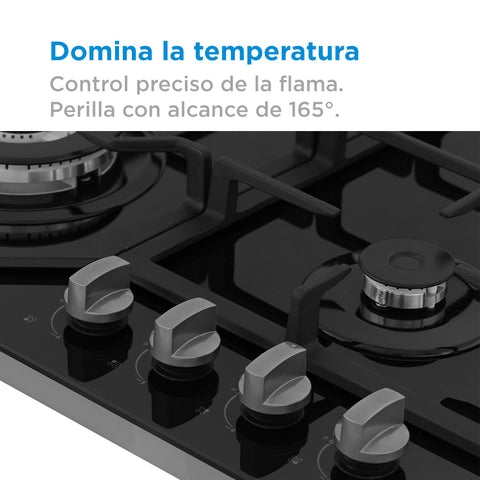 Parrilla Empotrable a Gas 24 Midea Cristal Templado