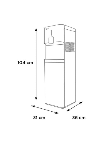 Dispensador de Agua Midea de Piso con Comprensor YL1665s