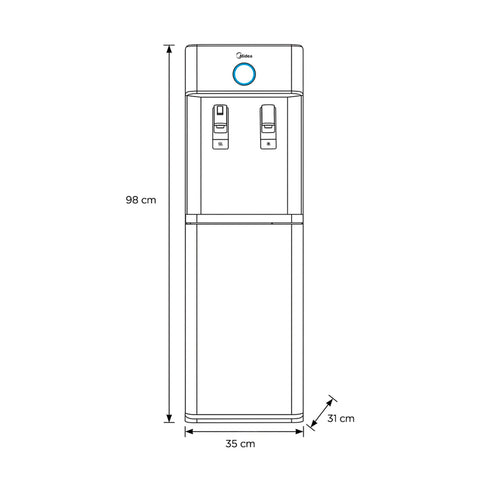 Despachador De Agua Midea Carga Superior Con Compresor Negro